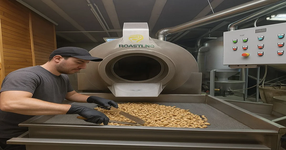 Torr&eacute;faction artisanale de fruits secs dans l&rsquo;atelier Noix de Luxe &agrave; C&eacute;bazat en Auvergne
