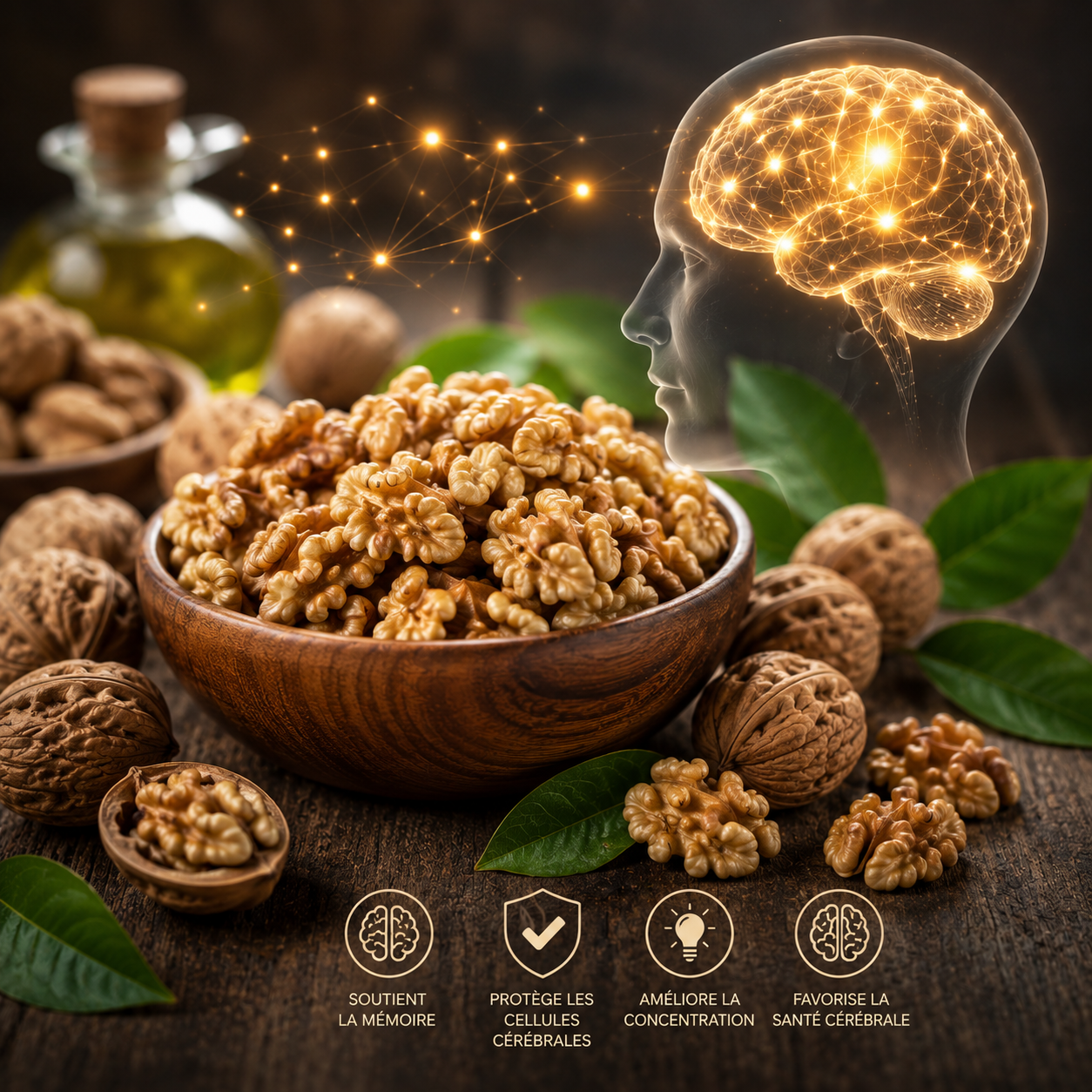 Noix de Luxe – Noix pour le cerveau riches en oméga-3 et bénéfiques pour la mémoire