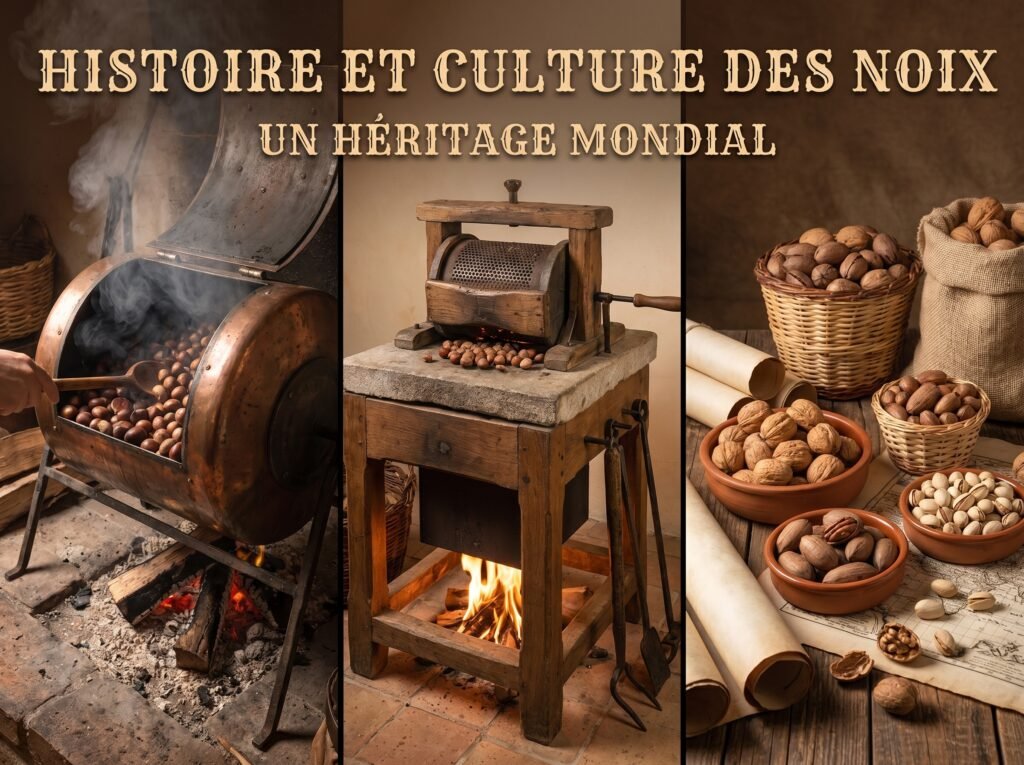 Marché de fruits secs traditionnels orientaux — histoire de la culture des noix au Moyen-Orient