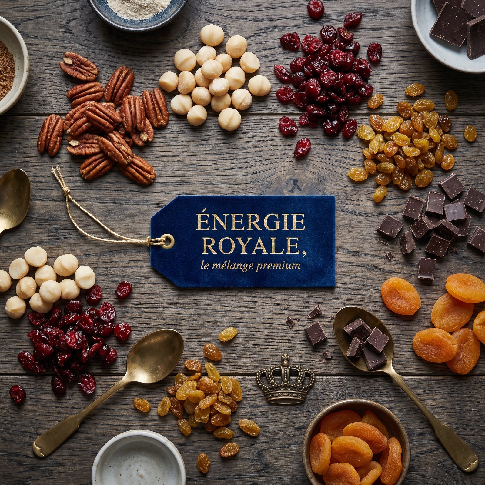 Mélange premium de noix et fruits secs avec chocolat